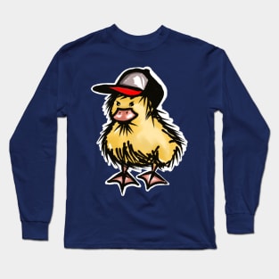 little cute duckling in cap Long Sleeve T-Shirt